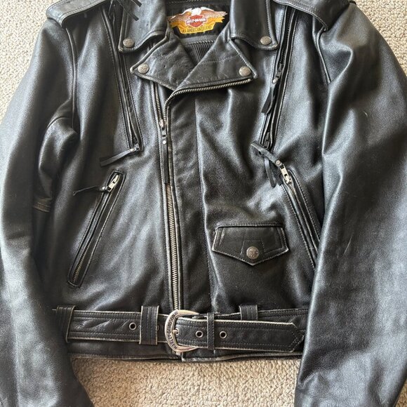 Vintage Harley Davidson Leather Motorcycle Jacket | Men’s M | Biker Classic - Picture 4 of 16